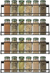 img 3 attached to 🔥 Maximize Kitchen Storage with Meluke Wall Mounted Spice Rack Organizer for Cabinet Door - Set of 4 Condiment Seasoning Organizers