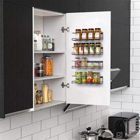 img 1 attached to 🔥 Maximize Kitchen Storage with Meluke Wall Mounted Spice Rack Organizer for Cabinet Door - Set of 4 Condiment Seasoning Organizers