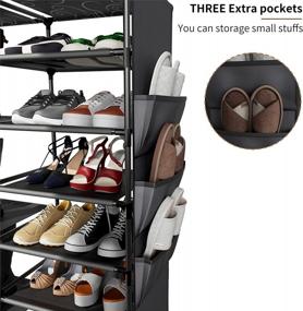 img 2 attached to YOUDENOVA 7-Tier Boot Rack Storage Shelf Organizer For 42 Pairs Of Shoes, Black