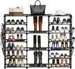 youdenova 7-tier boot rack storage shelf organizer for 42 pairs of shoes, black logo