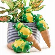 kikiheim frog plant watering spikes - terracotta self watering planter inserts for slow release watering - set of 4 spikes, 3.4 oz capacity logo