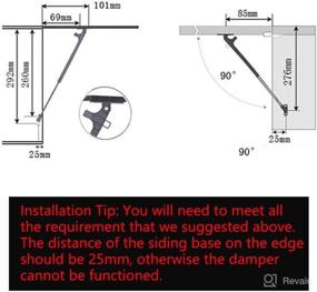 img 1 attached to 🔧 2-Piece Set of 10-Inch Extended Gas Struts - 200N/44LB Force - Black Gas Springs for RV Bed Platform, Floor Hatch, Outdoor Bench, Cabinet, Tool Box, and Truck Canopy - Ideal Window Lift and Lid Support