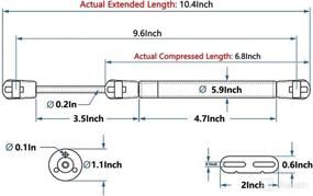 img 2 attached to 🔧 2-Piece Set of 10-Inch Extended Gas Struts - 200N/44LB Force - Black Gas Springs for RV Bed Platform, Floor Hatch, Outdoor Bench, Cabinet, Tool Box, and Truck Canopy - Ideal Window Lift and Lid Support