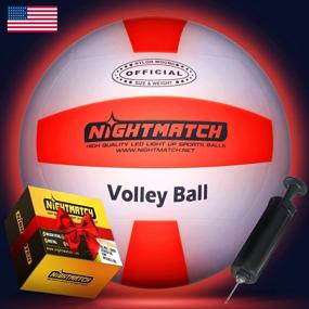 img 4 attached to Play Volleyball After Dark With NIGHTMATCH LED Light Up Volleyball - Official Size And Waterproof - Includes Extra Pump And Batteries!