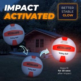 img 3 attached to Play Volleyball After Dark With NIGHTMATCH LED Light Up Volleyball - Official Size And Waterproof - Includes Extra Pump And Batteries!