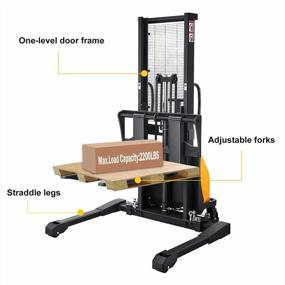 img 2 attached to APOLLOLIFT 63" Semi-Electric Lift Stacker Pallet Forklift With Adjustable Forks - Lifts Up To 2200Lbs