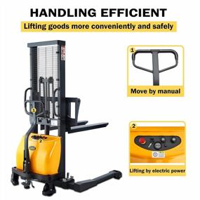 img 3 attached to APOLLOLIFT 63" Semi-Electric Lift Stacker Pallet Forklift With Adjustable Forks - Lifts Up To 2200Lbs