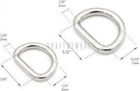 img 2 attached to Прочные металлические D-образные кольца для поделок - 50 шт. в серебре, размеры 3/8 или 1/2 дюйма