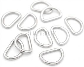 img 4 attached to Прочные металлические D-образные кольца для поделок - 50 шт. в серебре, размеры 3/8 или 1/2 дюйма