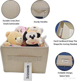 img 2 attached to 📦 KINGSUSLAY Collapsible Fabric Storage Basket – Organize Perfectly with Storage Bins and Baskets – Ideal for Clothes, Nursery, Toys & Closet – Beige [3PCS, 16.15x10x6.5Inch]
