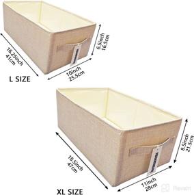 img 3 attached to 📦 KINGSUSLAY Collapsible Fabric Storage Basket – Organize Perfectly with Storage Bins and Baskets – Ideal for Clothes, Nursery, Toys & Closet – Beige [3PCS, 16.15x10x6.5Inch]