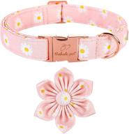 🌸 babole pet dog collar flower: pink daisy collar with adjustable metal buckle for small to large dogs - x-small size, 8"-13" neck logo