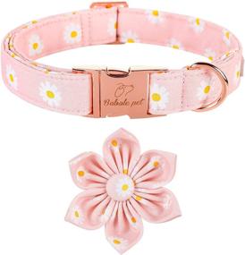 img 4 attached to 🌸 Babole Pet Dog Collar Flower: Pink Daisy Collar with Adjustable Metal Buckle for Small to Large Dogs - X-Small Size, 8"-13" Neck