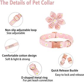 img 2 attached to 🌸 Babole Pet Dog Collar Flower: Pink Daisy Collar with Adjustable Metal Buckle for Small to Large Dogs - X-Small Size, 8"-13" Neck