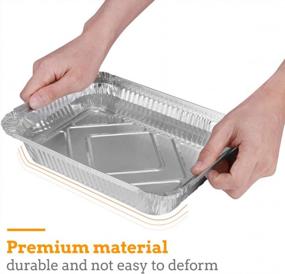 img 3 attached to BESTONZON 20PCS Heavy Duty Thicker Aluminum Foil Pans With Board Lids For Cooking, Roasting, Baking - 22.9 X17 X4.6 Cm