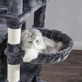 img 2 attached to Bewishome 65.3" Cat Tree For Large Indoor Cats - Multi-Level Cat Tower With Sisal Scratcher, Plush Perches, Hammock, Cat Condo Playhouse - Kitty Activity Center And Furniture (MMJ21H)