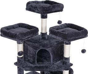 img 1 attached to Bewishome 65.3" Cat Tree For Large Indoor Cats - Multi-Level Cat Tower With Sisal Scratcher, Plush Perches, Hammock, Cat Condo Playhouse - Kitty Activity Center And Furniture (MMJ21H)
