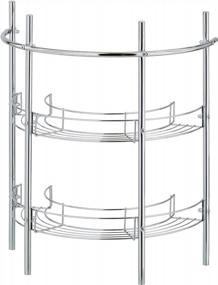 img 1 attached to Under-The-Sink Bathroom Quality Pedestal Storage Rack With 2 Shelves & Hand Towel Bar, Chrome Plated