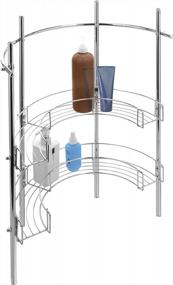 img 2 attached to Under-The-Sink Bathroom Quality Pedestal Storage Rack With 2 Shelves & Hand Towel Bar, Chrome Plated