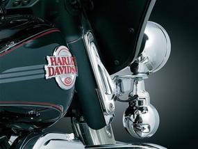 img 1 attached to Kuryakyn 928 Motorcycle Accessory: Front Fork Teardrop Tie-Down Brackets and Hardware Kit for Harley-Davidson Touring Motorcycles - Chrome, 1 Pair - Black (1983-2019)