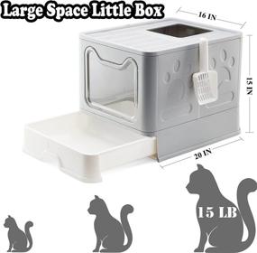 img 2 attached to 🐱 Top Entry Cat Litter Box with Lid and Drawer - Gefryco Cat Litter Pan with Scoop