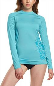 img 4 attached to ATHLIO Women'S Long Sleeve Rash Guard With UPF 50+ Protection For Surfing, Swimming, And Beach Activities - UV/SPF Water Swim Shirt