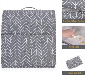 img 2 attached to 🎛️ Yarwo Dust Cover for 6-8 qt Stand Mixer - Protective Mixer Cover with Top Handle, Pockets for Accessories, Chevron Pattern