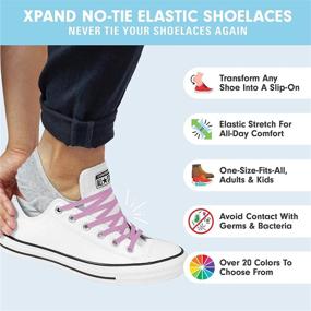 img 3 attached to No Tie Shoelaces System - Xpand Elastic Laces For Adult & Kids Shoes, One Size Fits All!