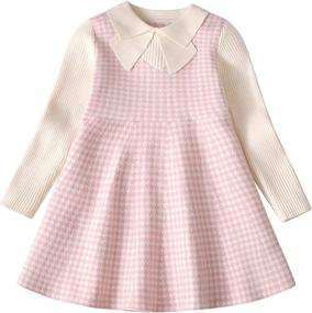 img 3 attached to Opocos Toddler Sweater Butterfly Sleeves Girls' Clothing : Dresses