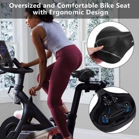 img 3 attached to Extra Wide Bicycle Saddle Replacement With Memory Foam Cushion - Compatible With Peloton, Exercise, Mountain Or Road Bikes For Men Women Comfort | DAWAY C40 Comfortable Oversized Bike Seat
