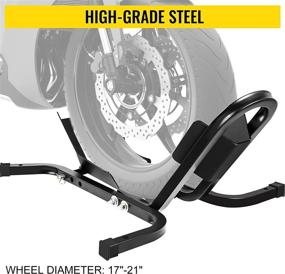 img 3 attached to 🏍️ VEVOR Motorcycle Front Tire Chock: Heavy Duty 1200 lbs Wheel Stand for 17"-21" Wheels