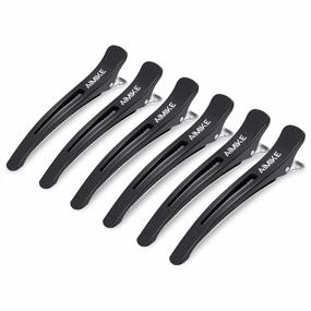 img 4 attached to AIMIKE 6Pcs Professional Hair Clips For Styling Sectioning, Non Slip No-Trace Duck Billed Hair Clips With Silicone Band, Salon And Home Hair Cutting Clips For Hairdresser, Women, Men - Black 4.3” Long