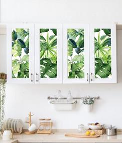 img 2 attached to Transform Your Living Space With HAOKHOME'S Tropical Peel And Stick Wallpaper: Lush Palm Leaves For Effortless Removable Home Decor - 17.7In X 118In Dimensions