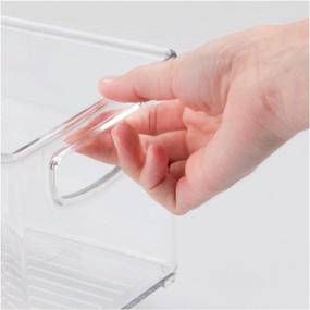 img 1 attached to MDesign Plastic Bathroom Organizer - Storage Holder Bin With Handles For Vanity, Cupboard, Cabinet Shelf, Linen Or Hallway Closets, Holds Styling Tools, Beauty Products, Or Toiletries - Clear