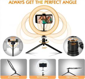 img 1 attached to 10'' LED Ring Light With Tripod Stand & Phone Holder For Live Streaming/Photography, Dimmable Selfie Makeup Video Recording Light With 3 Modes & 10 Brightness Levels