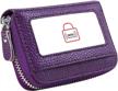 women's rfid blocking 12 slots credit card holder leather accordion wallet logo