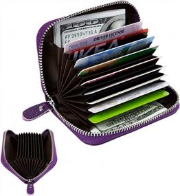 img 3 attached to Women'S RFID Blocking 12 Slots Credit Card Holder Leather Accordion Wallet