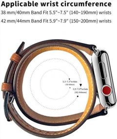 img 3 attached to WFEAGL Compatible Watch Band 40Mm 38Mm, Top Grain Leather Double Tour Band With Gold Adapter (The Same As Series 4 With Gold Stainless Steel Case In Color) For Watch Series 4/3/2/1 (Black Band)