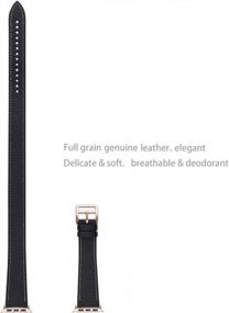 img 1 attached to WFEAGL Compatible Watch Band 40Mm 38Mm, Top Grain Leather Double Tour Band With Gold Adapter (The Same As Series 4 With Gold Stainless Steel Case In Color) For Watch Series 4/3/2/1 (Black Band)