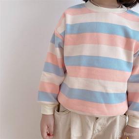 img 3 attached to Cozy and Stylish Ctskyte Toddler Unisex Kids Fleece Long Sleeve 👕 Pullover Sweatshirt with Stripes and Crew-Neck - Perfect for Fall and Winter!