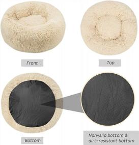 img 3 attached to Donut Dog Bed , Cozy Calming Cat Bed, Dog Bed For Large Dogs And Cats, Anti Anxiety, Comfy, Fluffy, Ultra Soft, Round Pillow (23-Inch, Beige)
