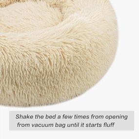 img 1 attached to Donut Dog Bed , Cozy Calming Cat Bed, Dog Bed For Large Dogs And Cats, Anti Anxiety, Comfy, Fluffy, Ultra Soft, Round Pillow (23-Inch, Beige)