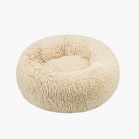 img 2 attached to Donut Dog Bed , Cozy Calming Cat Bed, Dog Bed For Large Dogs And Cats, Anti Anxiety, Comfy, Fluffy, Ultra Soft, Round Pillow (23-Inch, Beige)