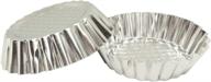 30-piece set of mini fluted tart molds - mystar 3-3/4" round non-stick aluminum pie tins in silver logo