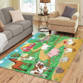img 4 attached to Spruce-Up Your Dining Room With InterestPrint'S Colorful Animal Farm Area Rug - Perfect For Kids' Playtime!