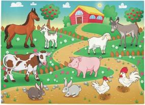 img 3 attached to Spruce-Up Your Dining Room With InterestPrint'S Colorful Animal Farm Area Rug - Perfect For Kids' Playtime!