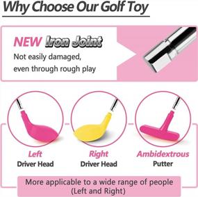 img 3 attached to Pink Golf Toy Set For Girls: IPlay, ILearn'S Outdoor Sport Toys With Unicorn Sticker, Left & Right Glub Head For Indoor And Outdoor Play - Perfect Birthday Gift For Toddler Child Aged 3-8!