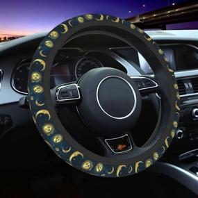 img 3 attached to 🌙 Enhance Your Car's Style and Comfort: Boho Moon Sun Star Neoprene Steering Wheel Cover - Universal Fit for Cars, Trucks, and SUVs