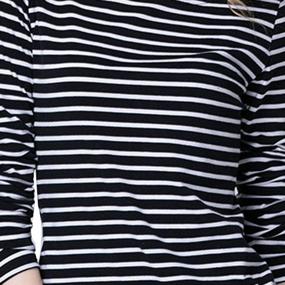 img 2 attached to Tulucky Women's Casual Long Sleeve Striped Tees - Round Neck Tank Tops