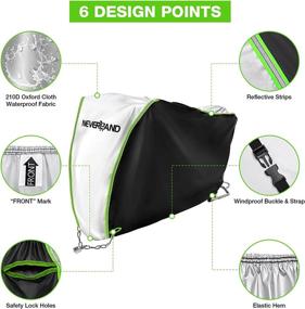 img 2 attached to Waterproof Neverland Motorcycle Cover - Heavy Duty Outdoor Rain UV Dust Proof Moped Cover with Reflective Design & Lock Hole for Harley Davidson, Honda, Suzuki, Kawasaki, Yamaha